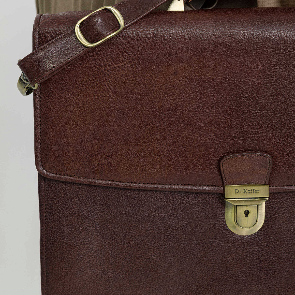 Портфель Dr.Koffer из натуральной кожи темно-коричневый