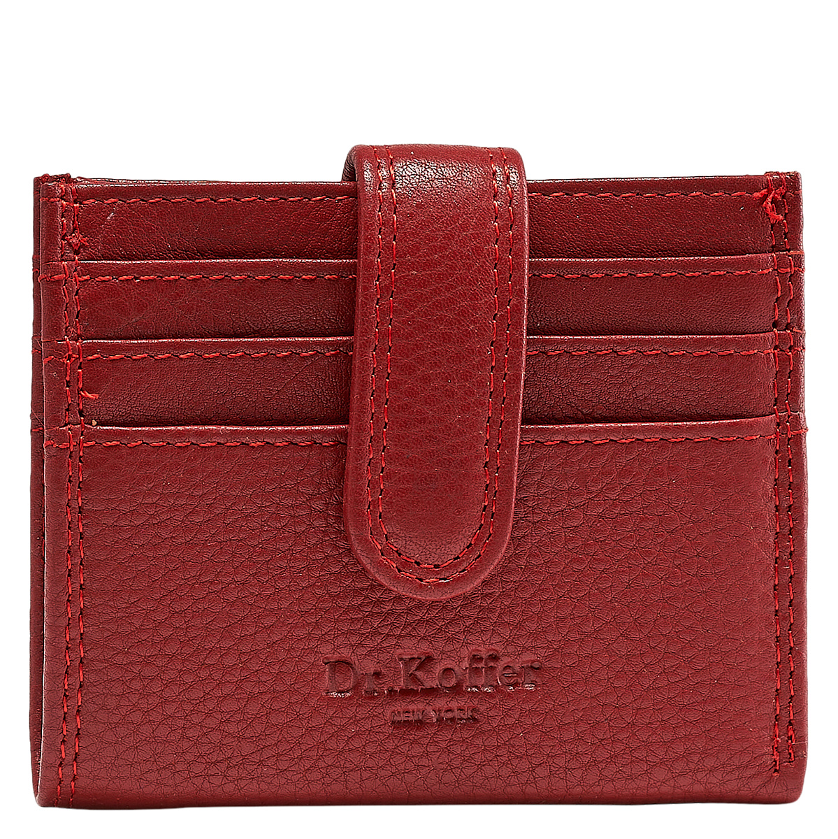 Кредитница Dr.Koffer из натуральной кожи красная