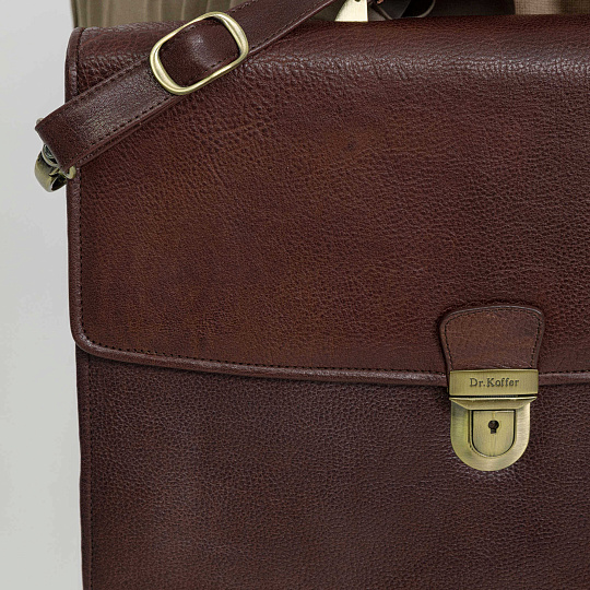 Портфель Dr.Koffer из натуральной кожи темно-коричневый