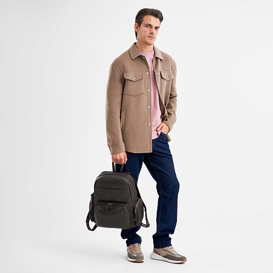 Рюкзак Dr.Koffer из натуральной кожи темно-коричневый