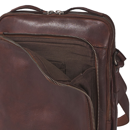 Сумка через плечо Dr.Koffer из натуральной кожи коричневая