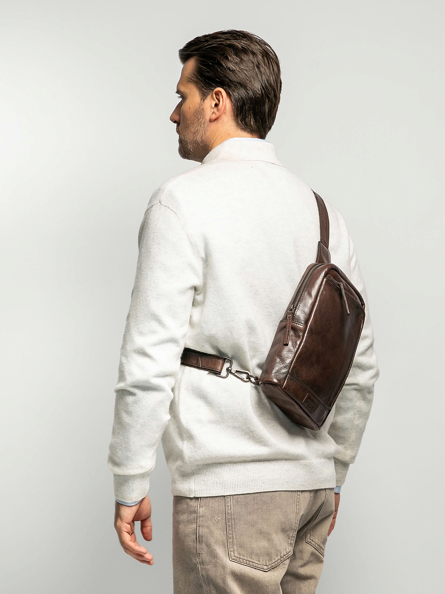 Рюкзак Dr.Koffer из натуральной кожи темно-коричневый