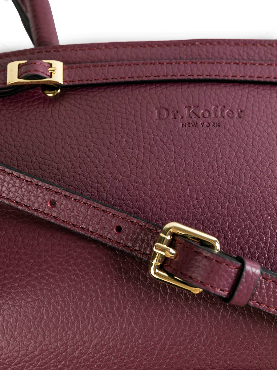 Женская сумка Dr.Koffer из натуральной кожи бордовая