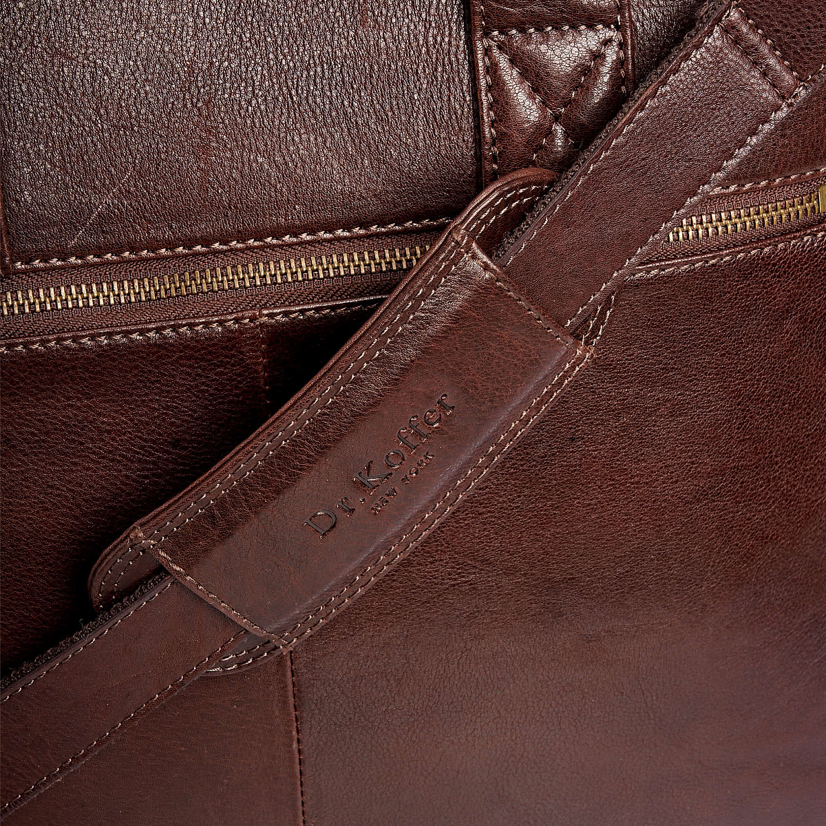 Деловая сумка Dr.Koffer из натуральной кожи темно-коричневая