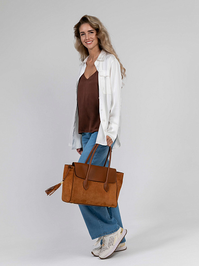 Женская сумка Dr.Koffer из натуральной кожи коричневая