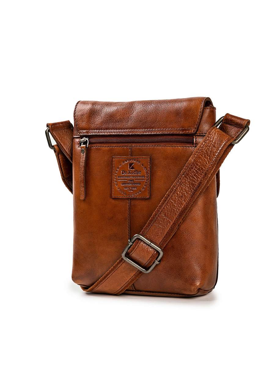 Сумка через плечо Dr.Koffer из натуральной кожи коричневая