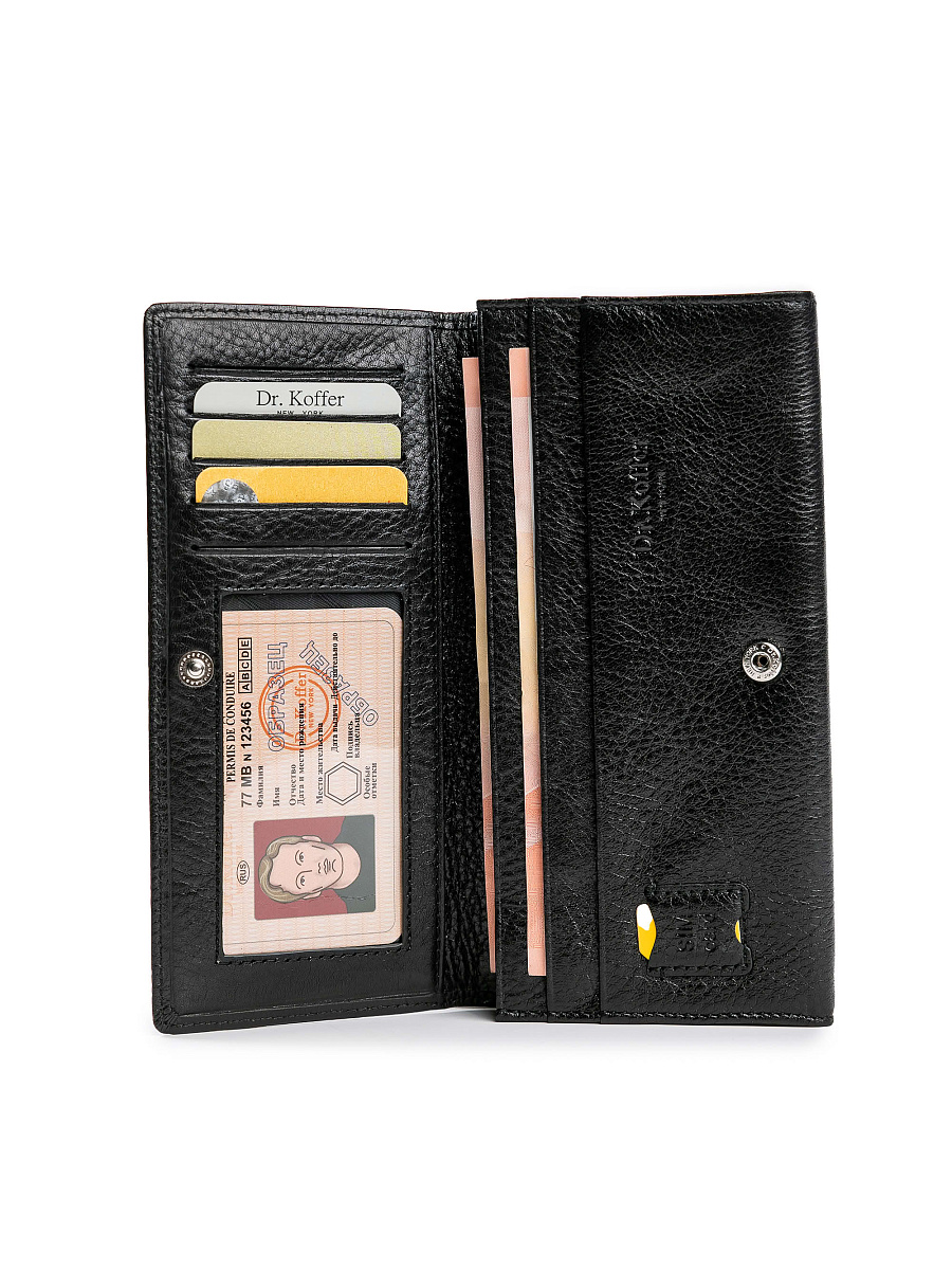Кошелек Dr.Koffer из натуральной кожи черный