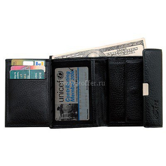 Портмоне Dr.Koffer из натуральной кожи черное