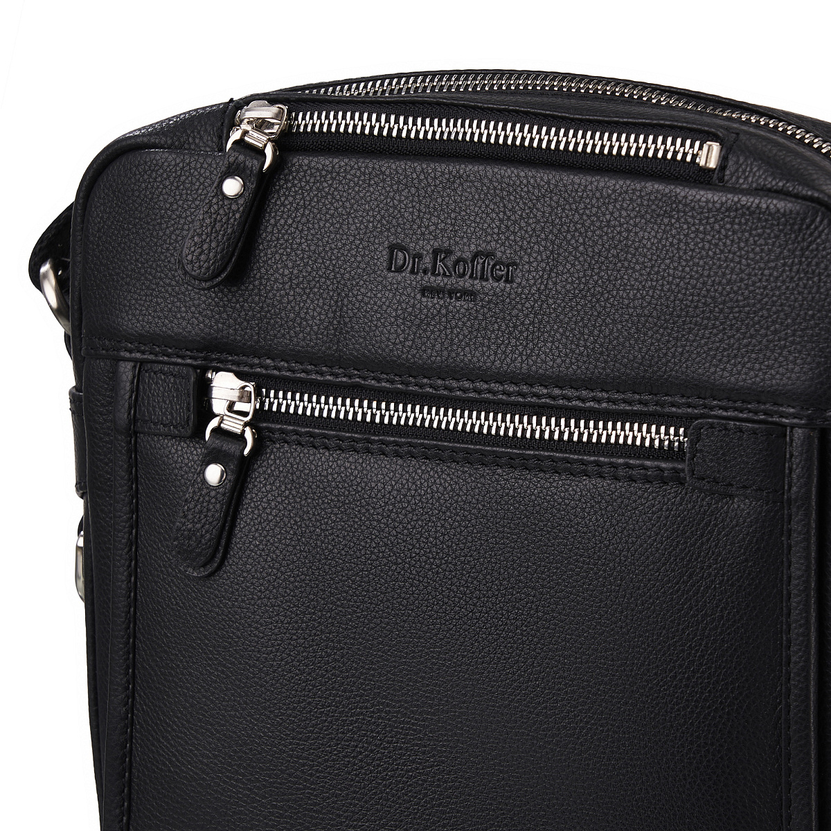 Сумка через плечо Dr.Koffer из натуральной кожи черная