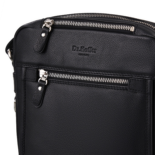 Сумка через плечо Dr.Koffer из натуральной кожи черная