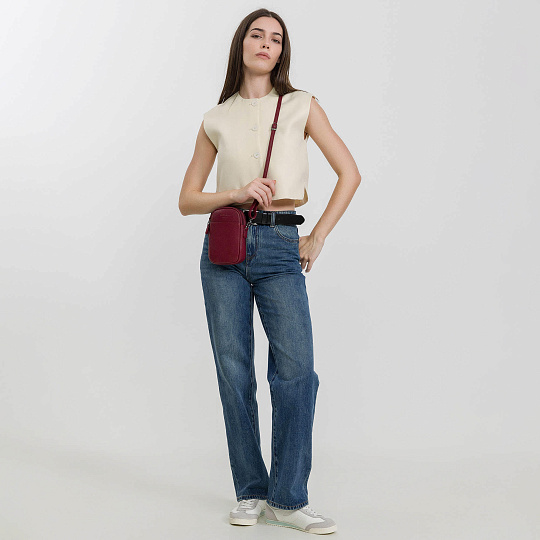 Женская сумка Dr. Koffer из натуральной кожи бордовая