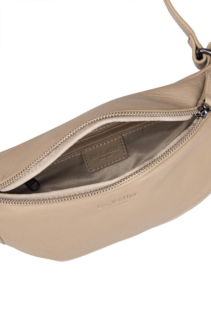 Сумка на пояс Dr. Koffer из натуральной кожи бежевая