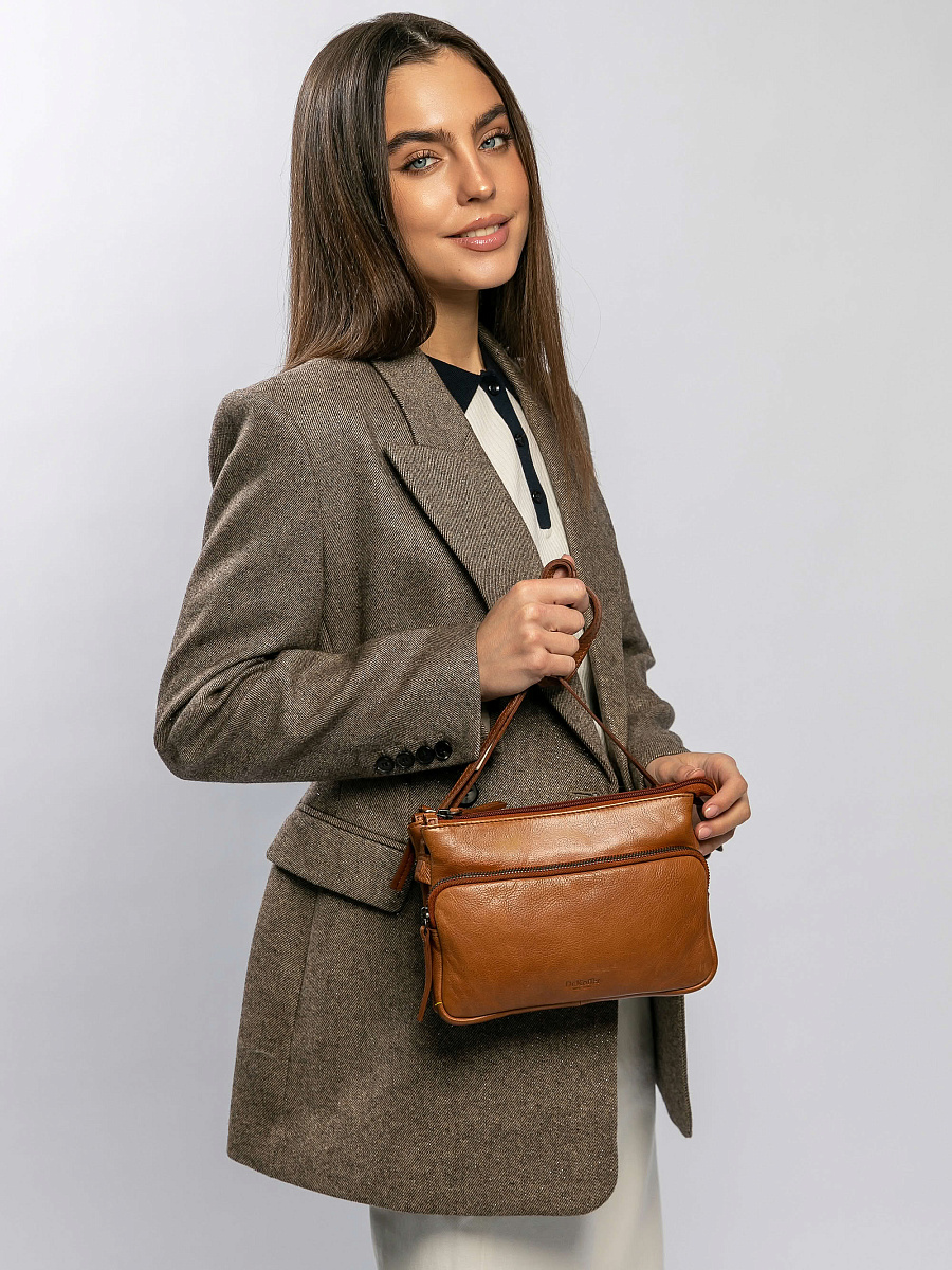 Сумка через плечо Dr.Koffer из натуральной кожи коричневая