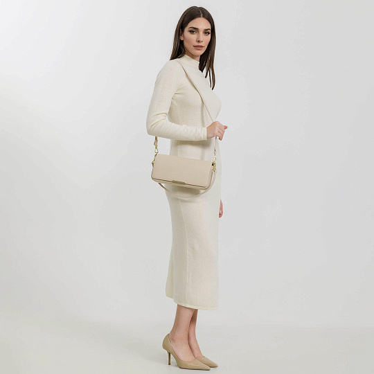 Женская сумка  Dr. Koffer из натуральной кожи бежевая