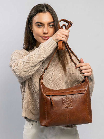 Сумка через плечо Dr.Koffer из натуральной кожи коричневая