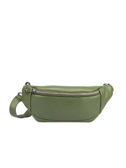 Сумка на пояс Dr. Koffer из натуральной кожи зеленая