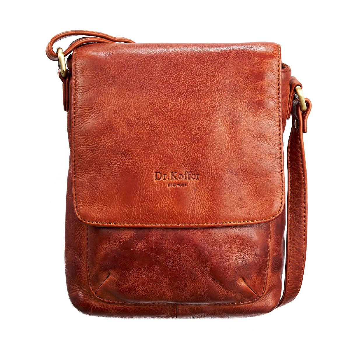 Сумка через плечо Dr.Koffer из натуральной кожи коричневая