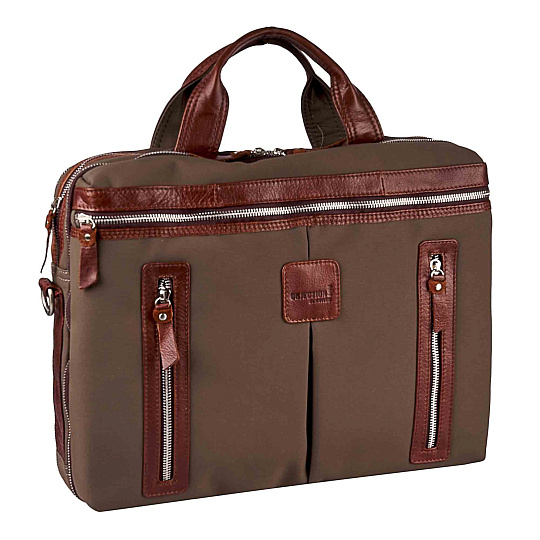 Деловая сумка Dr.Koffer из полиэстэра и натуральной кожи