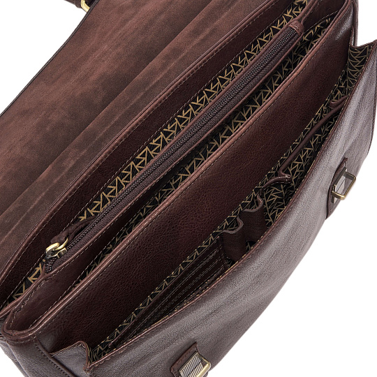 Портфель Dr.Koffer из натуральной кожи темно-коричневый