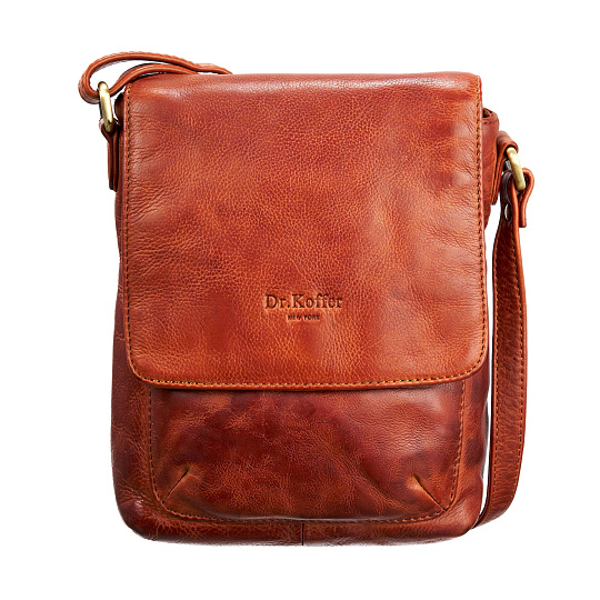 Сумка через плечо Dr.Koffer из натуральной кожи коричневая