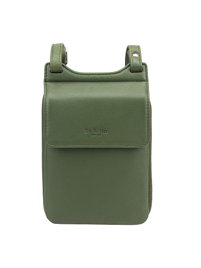 Сумка через плечо Dr.Koffer из натуральной кожи зеленая