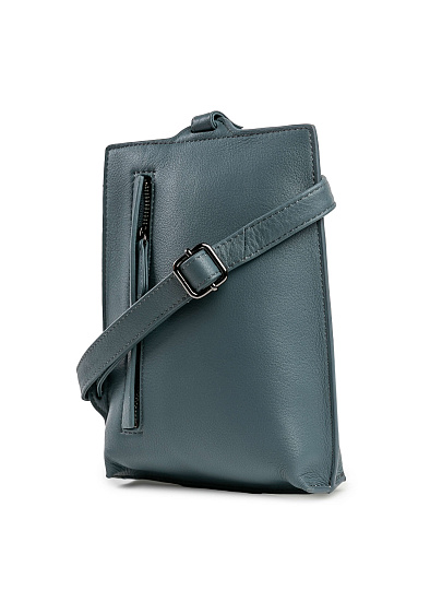 Сумка через плечо Dr.Koffer из натуральной кожи голубая