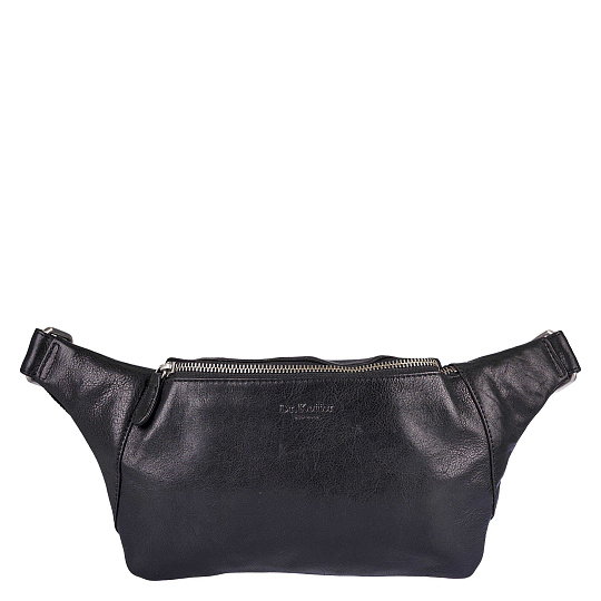 Сумка на пояс Dr. Koffer из натуральной кожи черная