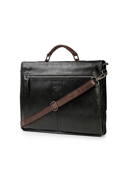 Портфель Dr.Koffer из натуральной кожи черный