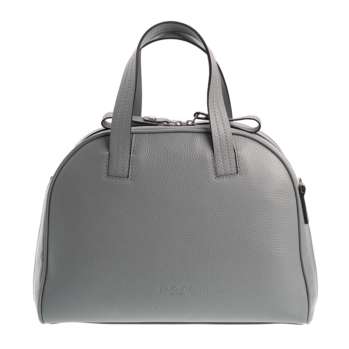 Женская сумка Dr. Koffer из натуральной кожи серебристая