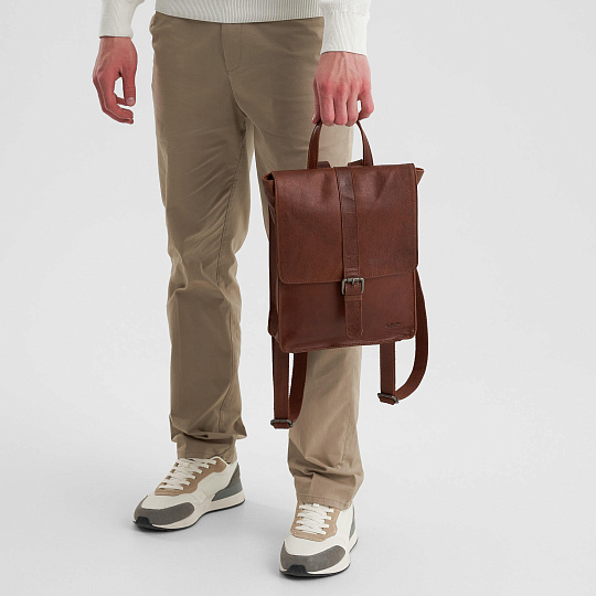 Рюкзак Dr.Koffer из натуральной кожи светло-коричневый