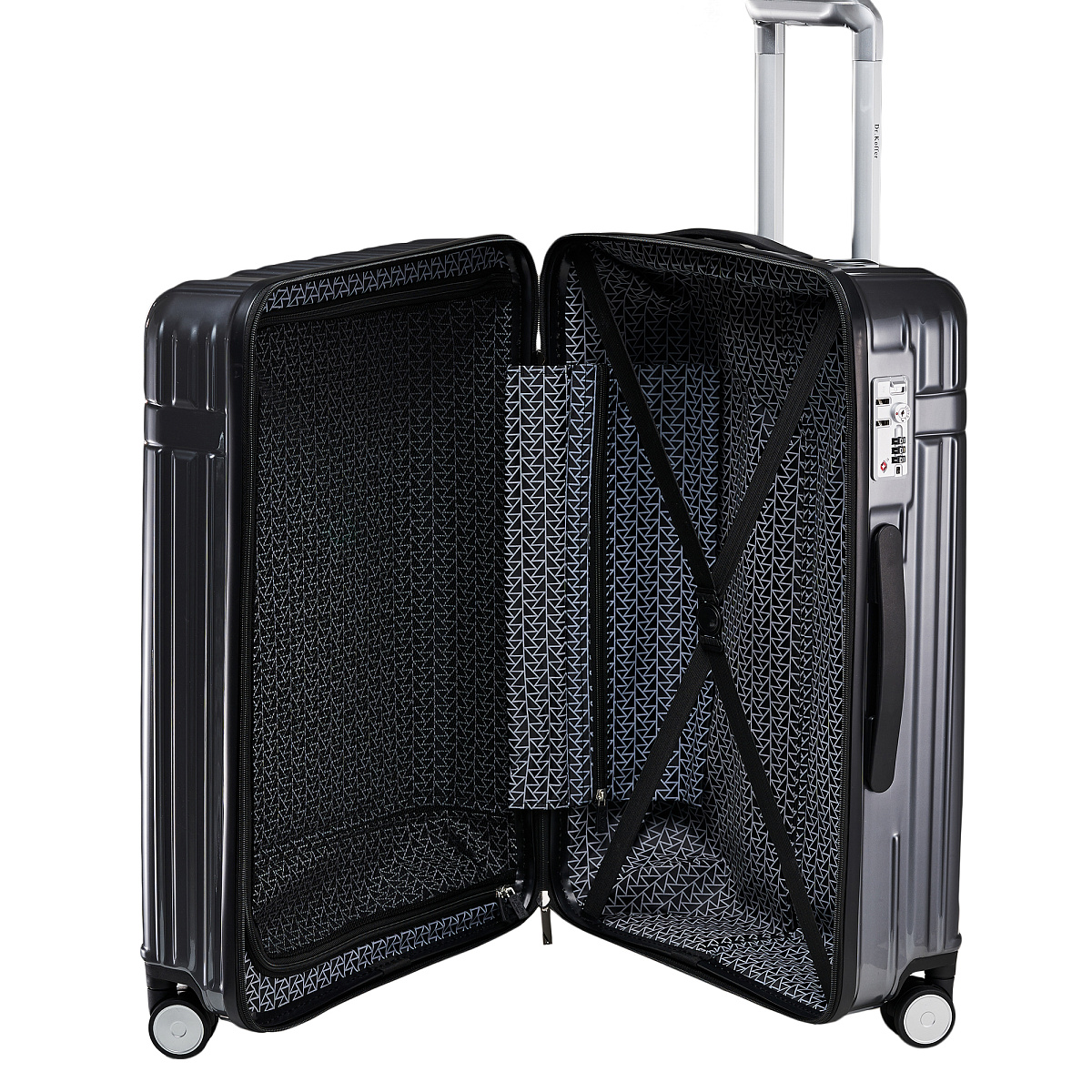 Чемодан на колесах M Dr.Koffer АБС (abs) пластик серый