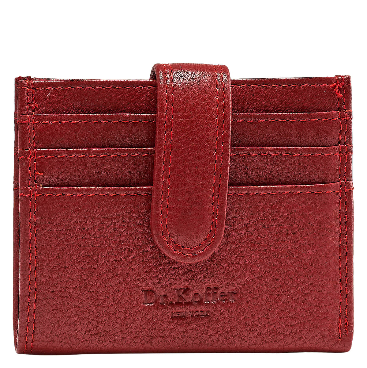 Кредитница Dr.Koffer из натуральной кожи красная
