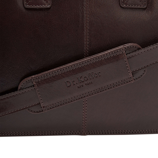 Деловая сумка Dr.Koffer из натуральной кожи темно-коричневая
