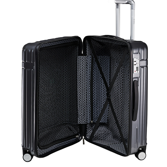 Чемодан на колесах M Dr.Koffer АБС (abs) пластик серый