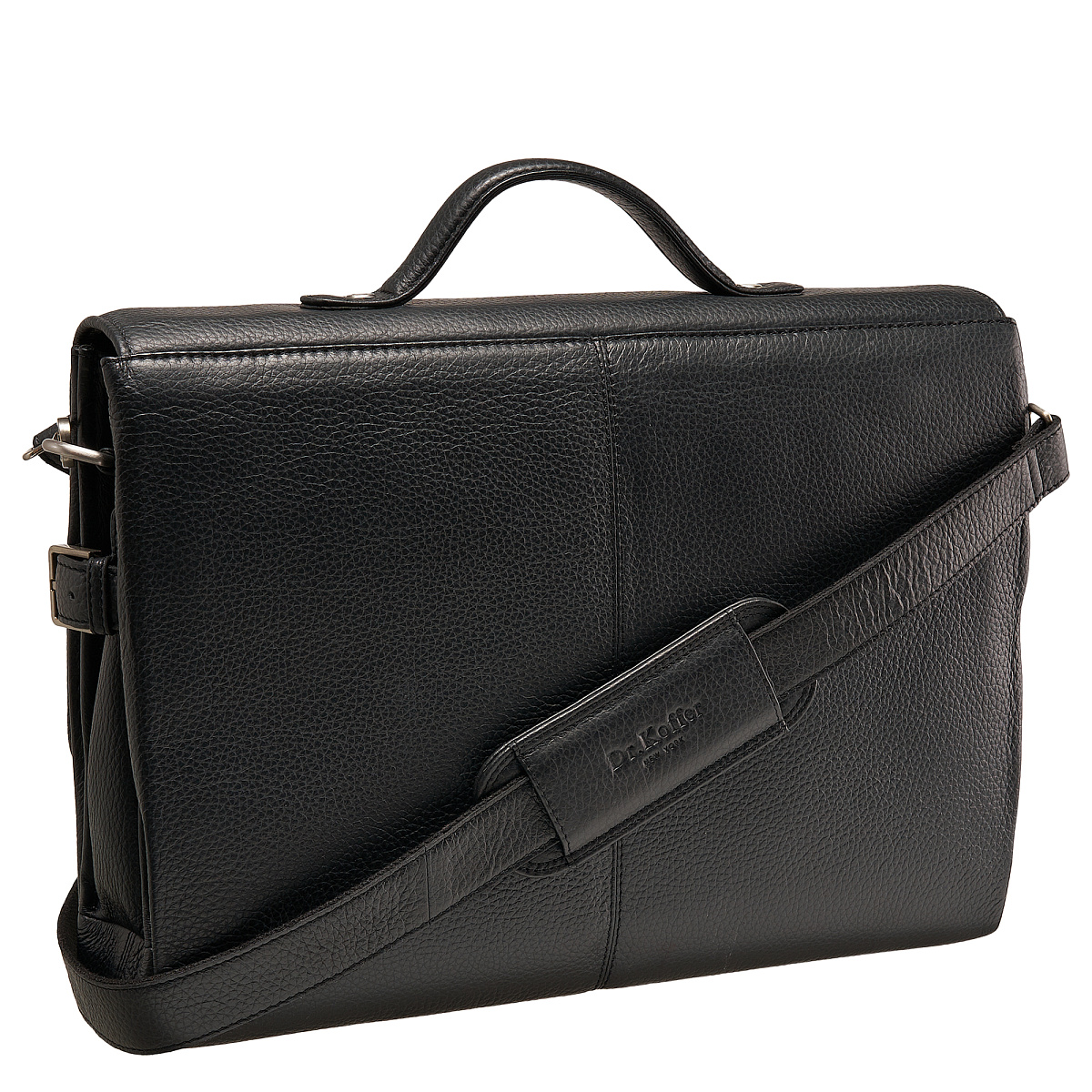 Портфель Dr.Koffer из натуральной кожи черный