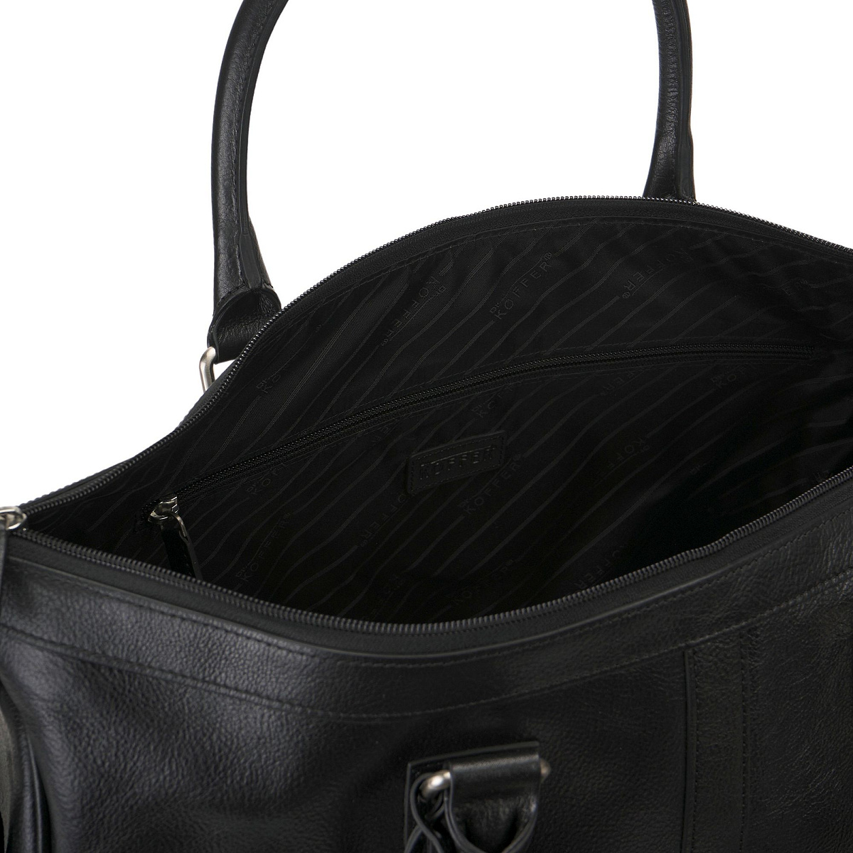 Черная дорожная сумка с боковинами в форме треугольника Dr.Koffer D 012-02-04