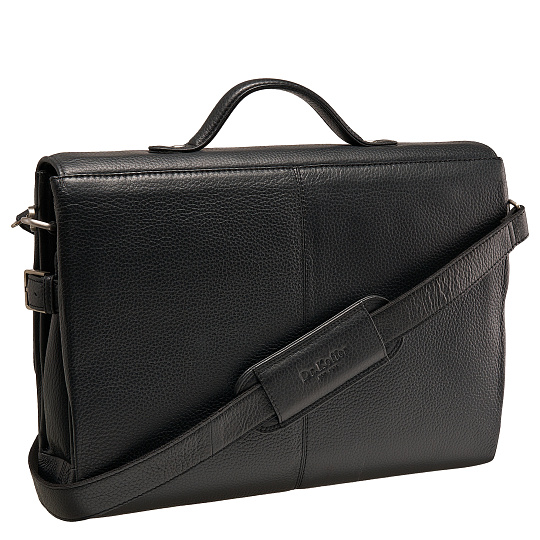 Портфель Dr.Koffer из натуральной кожи черный