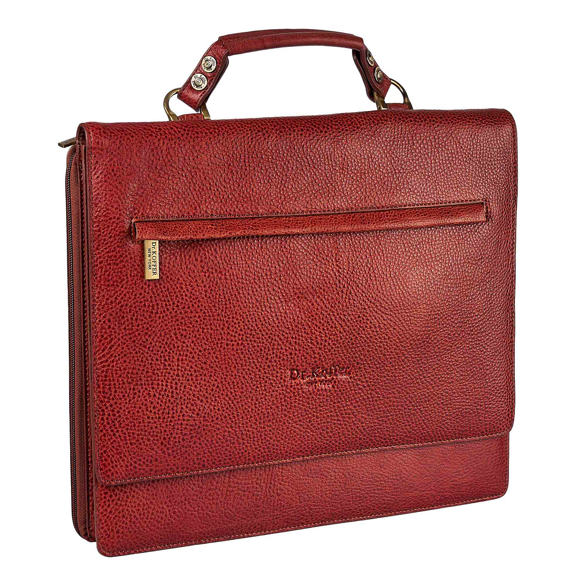 Деловая сумка Dr.Koffer из натуральной кожи коричневая
