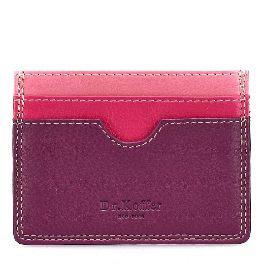 Кредитница Dr.Koffer из натуральной кожи фиолетовая