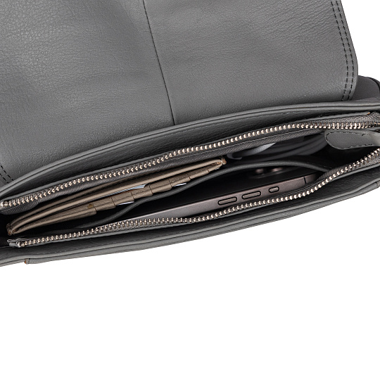 Женская сумка Dr.Koffer из натуральной кожи серая