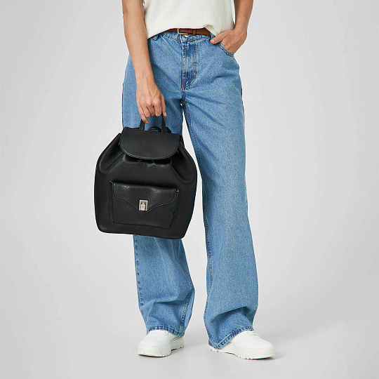 Рюкзак Dr.Koffer из натуральной кожи черный