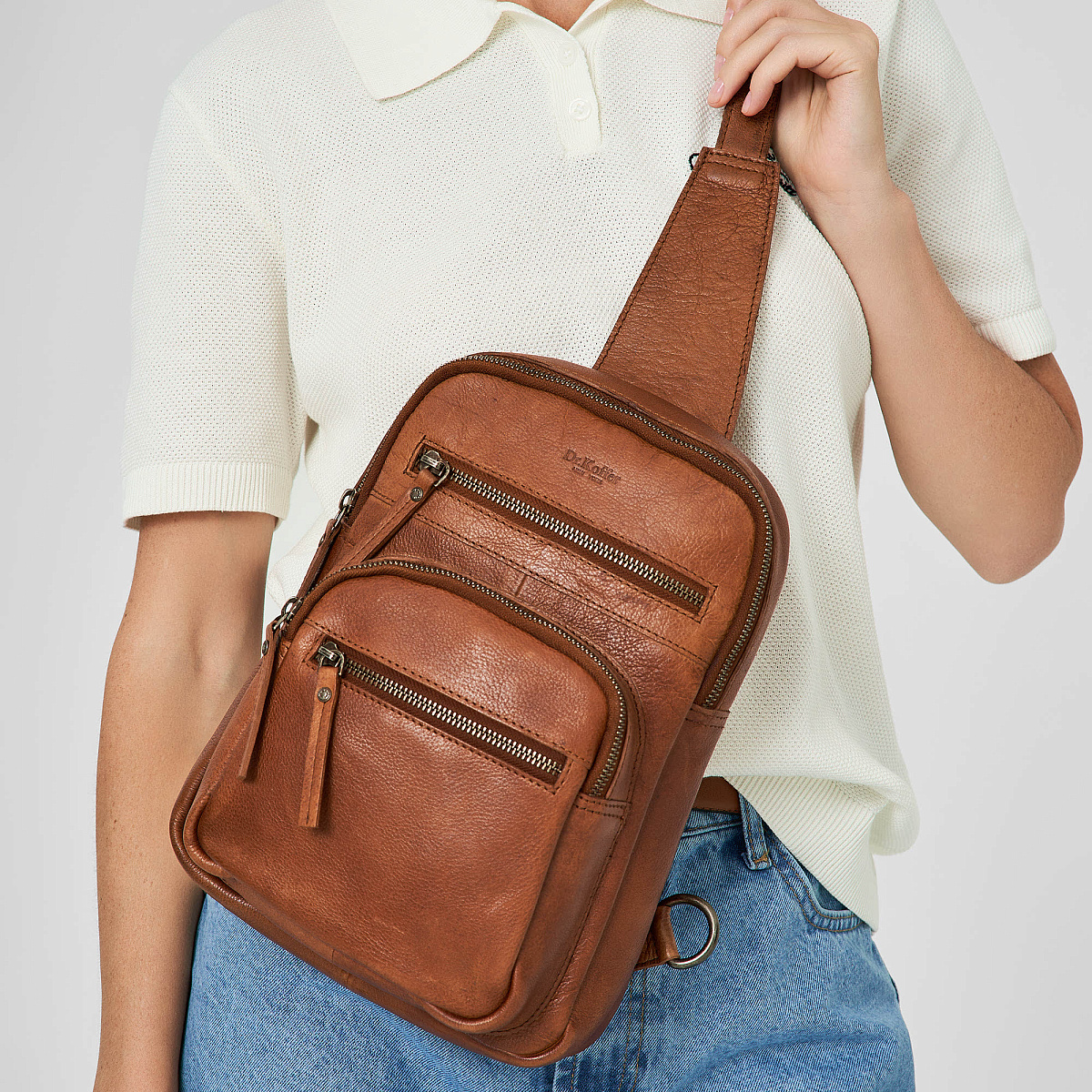 Рюкзак Dr.Koffer из натуральной кожи светло-коричневый