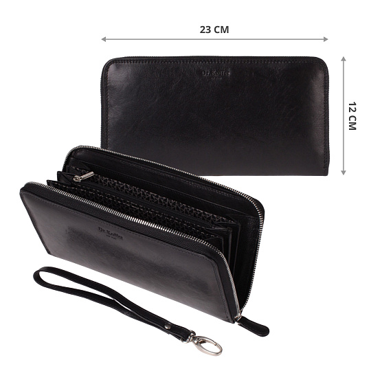 Портмоне Dr.Koffer из натуральной кожи черное