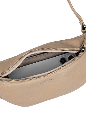 Сумка на пояс Dr. Koffer из натуральной кожи бежевая