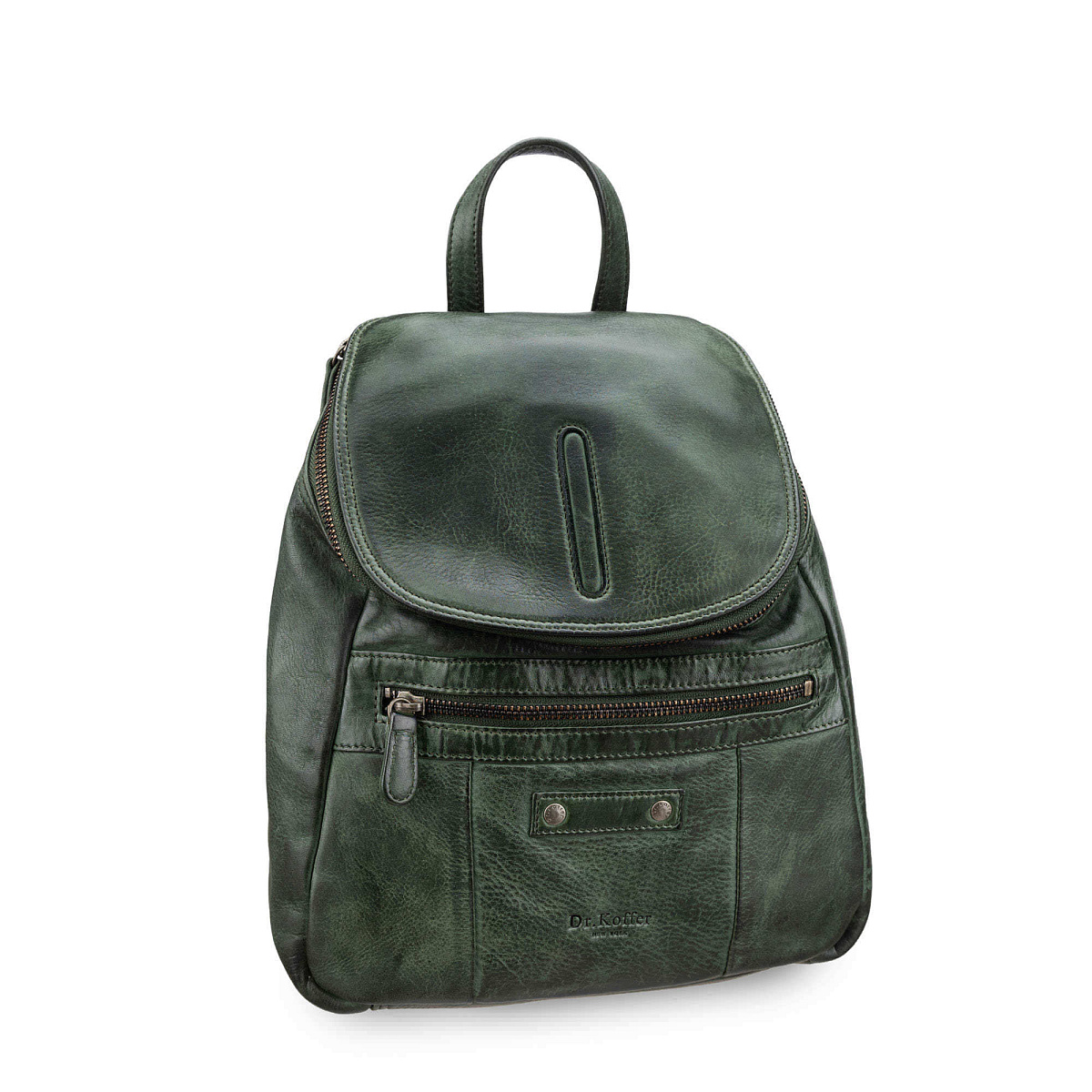 Рюкзак Dr.Koffer из натуральной кожи зеленый