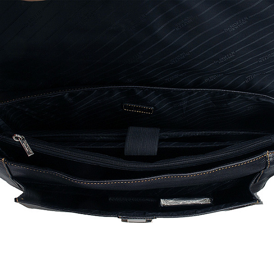 Прямоугольный портфель с папкой для ноутбука и набором мини-инструментов (черного цвета) Dr.Koffer B500040-02-04