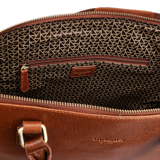 Деловая сумка Dr.Koffer из натуральной кожи коричневая