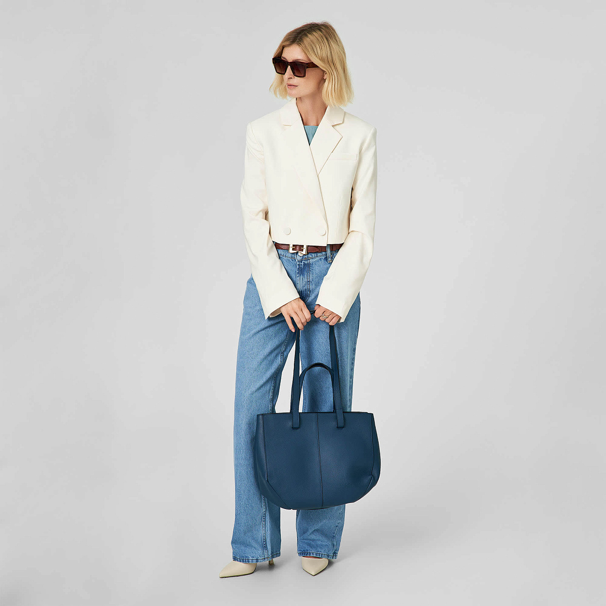 Женская сумка Dr. Koffer из натуральной кожи синяя