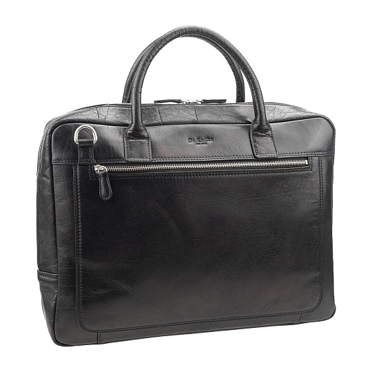 Деловая сумка Dr. Koffer из натуральной кожи черная