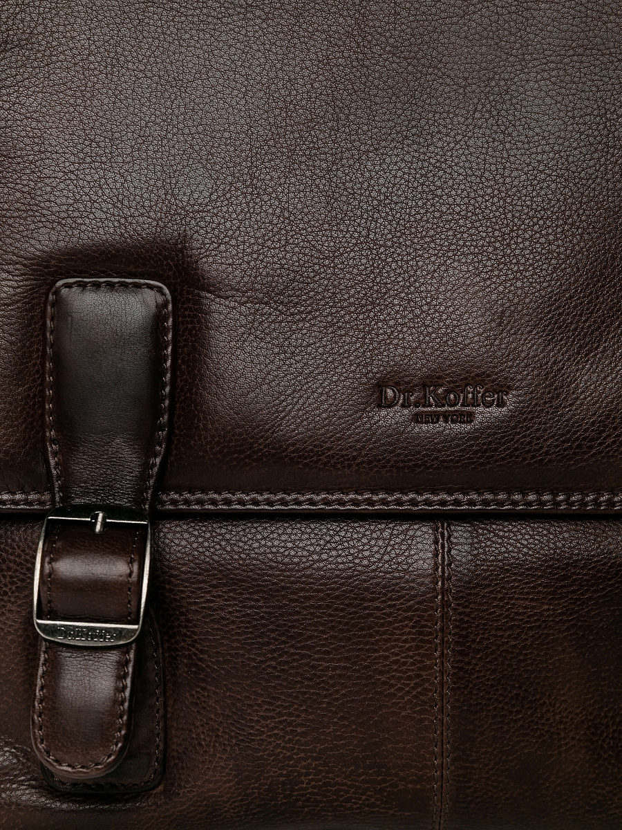 Портфель Dr.Koffer из натуральной кожи темно-коричневый